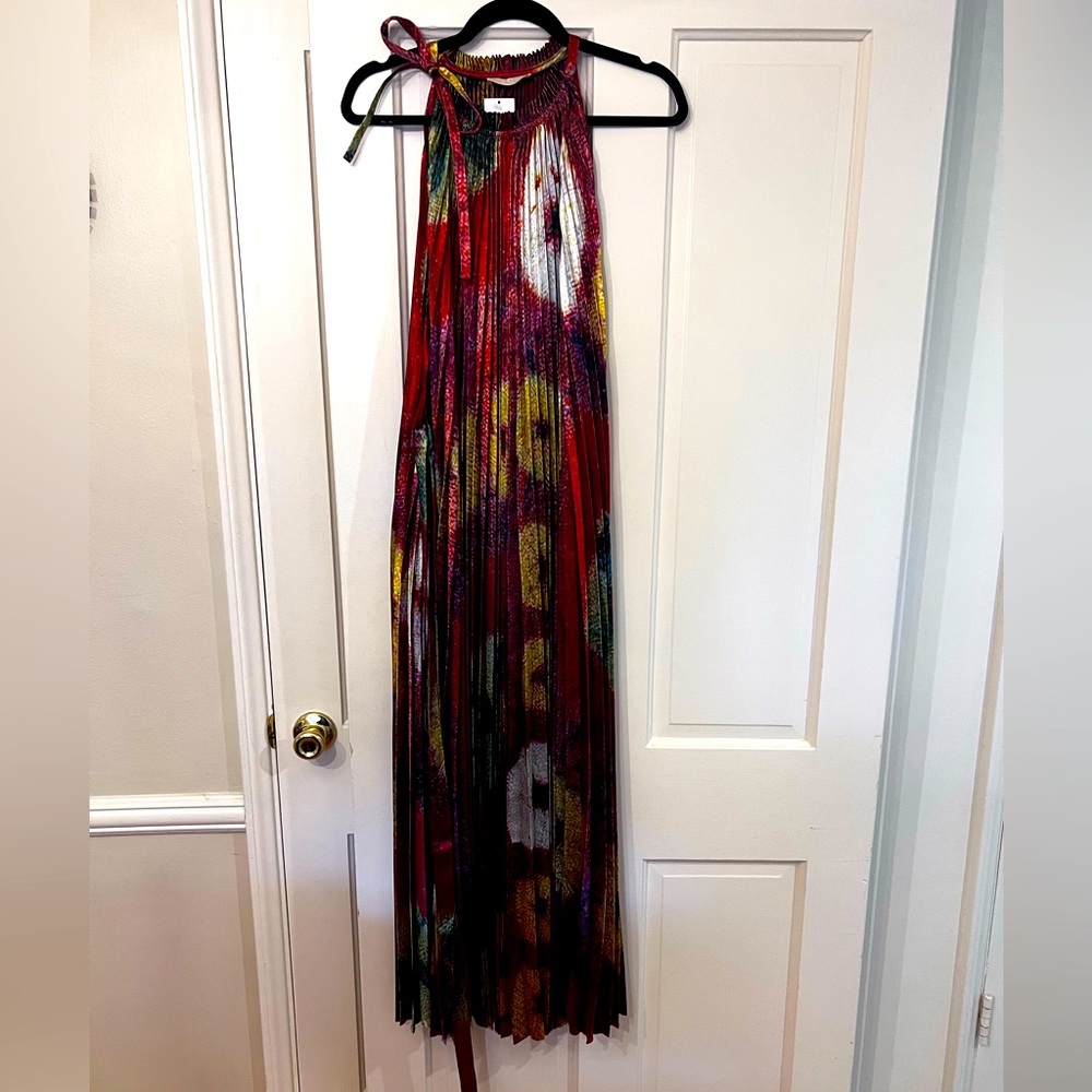 NWT Ulla Johnson Amiko Dress pleated with tie at neck and waist